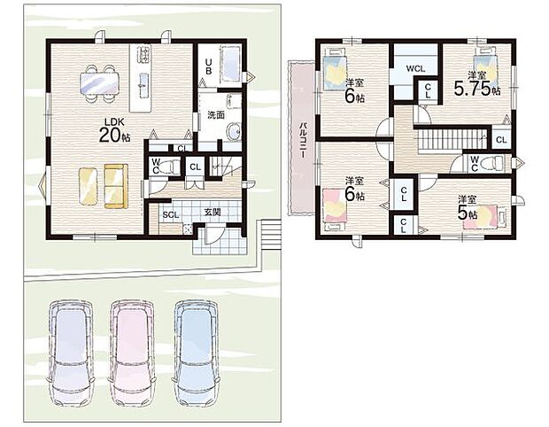 【4LDK】○甲緑小学校・・・徒歩6分 ○大原中学校・・・徒歩10分