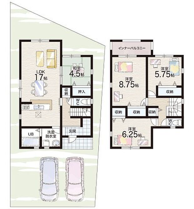 【4LDK】○済美小学校・・・徒歩５分 ○春日中学校・・・徒歩９分