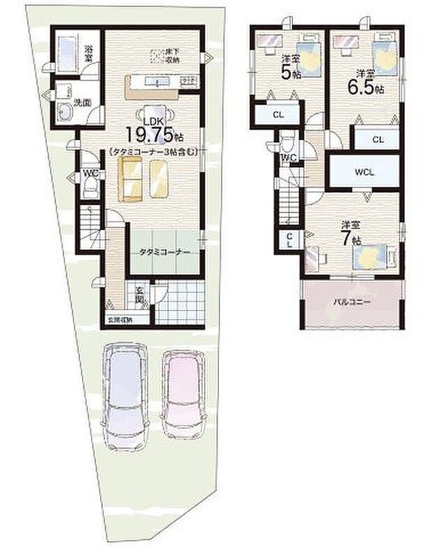 【3LDK】○登美丘東小学校・・・徒歩12分 ○登美丘中学校・・・徒歩9分