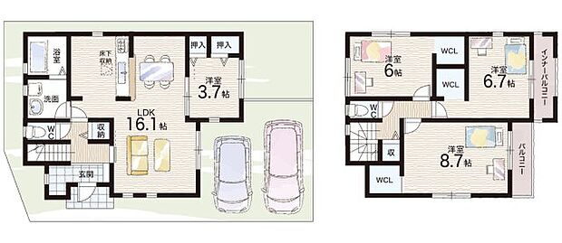 【4LDK】○南小学校・・・徒歩１２分 ○第七中学校・・・徒歩１９分