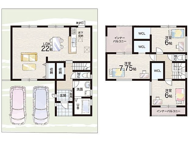 【3LDK】○御所小学校・・・徒歩9分 ○御所中学校・・・徒歩8分