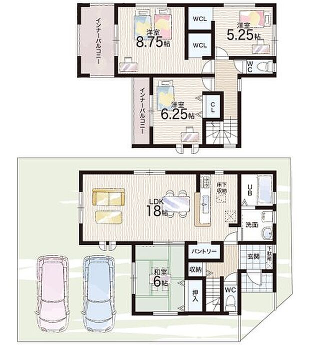 【4LDK】○御所小学校・・・徒歩9分 ○御所中学校・・・徒歩8分