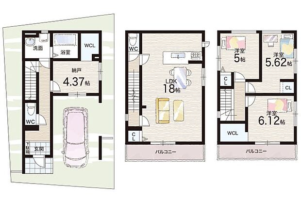 【3LDK+S(納戸)】○冠小学校・・・徒歩8分 ○冠中学校・・・徒歩4分