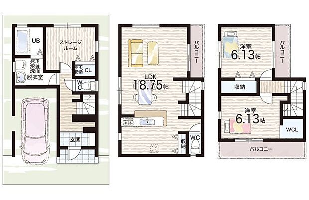 【2LDK+S(納戸)】○玉串小学校・・・徒歩7分 ○花園中学校・・・徒歩5分