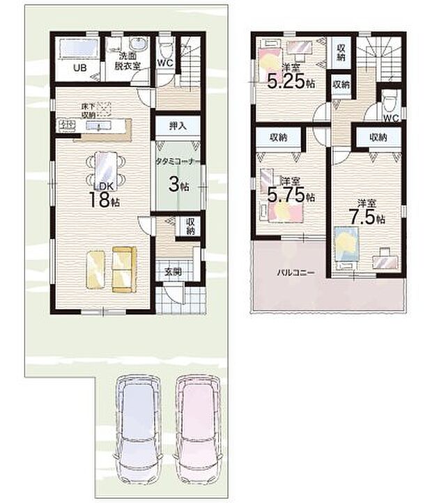 【3LDK】○ならやま小学校・・・徒歩１２分 ○ならやま中学校・・・徒歩１２分