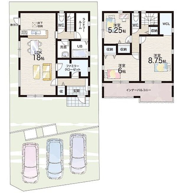 【3LDK+S(納戸)】○西大寺北小学校・・・徒歩14分 ○伏見中学校・・・徒歩7分