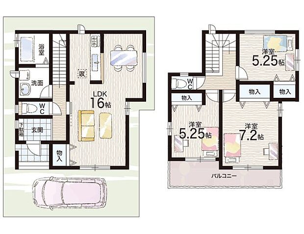 【3LDK】○芝生小学校・・・徒歩9分 ○第三中学校・・・徒歩9分