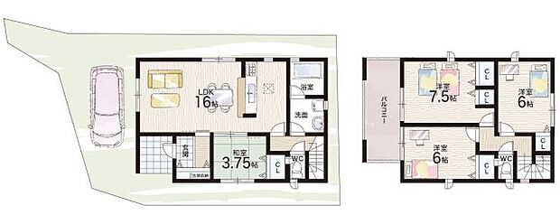 【4LDK】○長尾小学校・・・徒歩27分 ○長尾中学校・・・徒歩24分