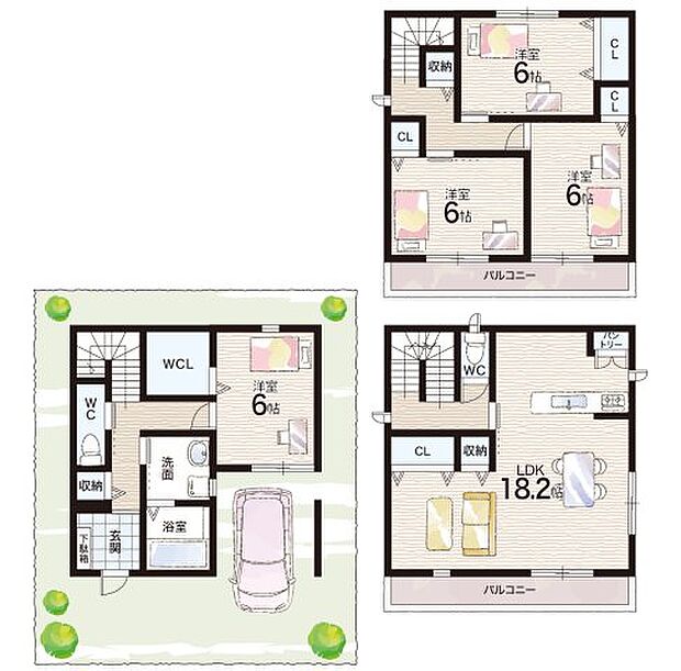 【4LDK】○竹渕小学校・・・徒歩6分 ○亀井中学校・・・徒歩19分