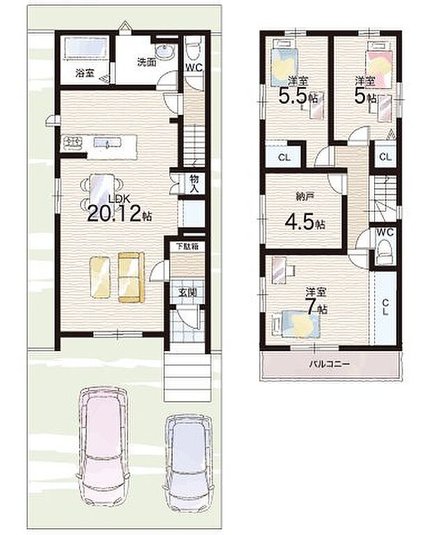 【3LDK+S(納戸)】○上牧小学校・・・徒歩15分 ○五領中学校・・・徒歩24分