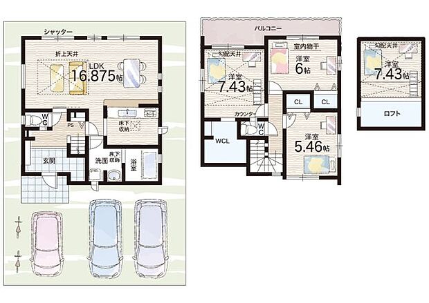 【3LDK】○菅原東小学校・・・徒歩１５分 ○杉中学校・・・徒歩２４分