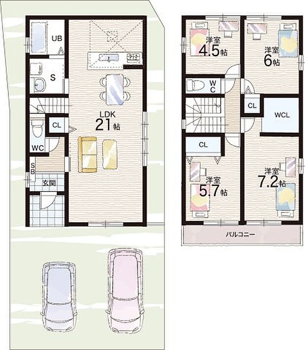 【4LDK】○家原寺小学校・・・徒歩7分 ○津久野中学校・・・徒歩7分