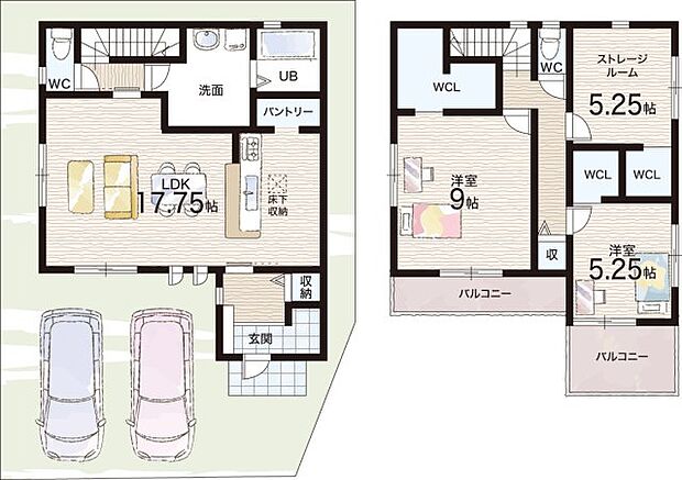 【2LDK+S(納戸)】○城内小学校・・・徒歩9分 ○岸城中学校・・・徒歩14分