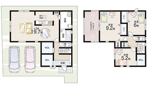 【3LDK】○浮孔小学校・・・徒歩5分 ○片塩中学校・・・徒歩8分