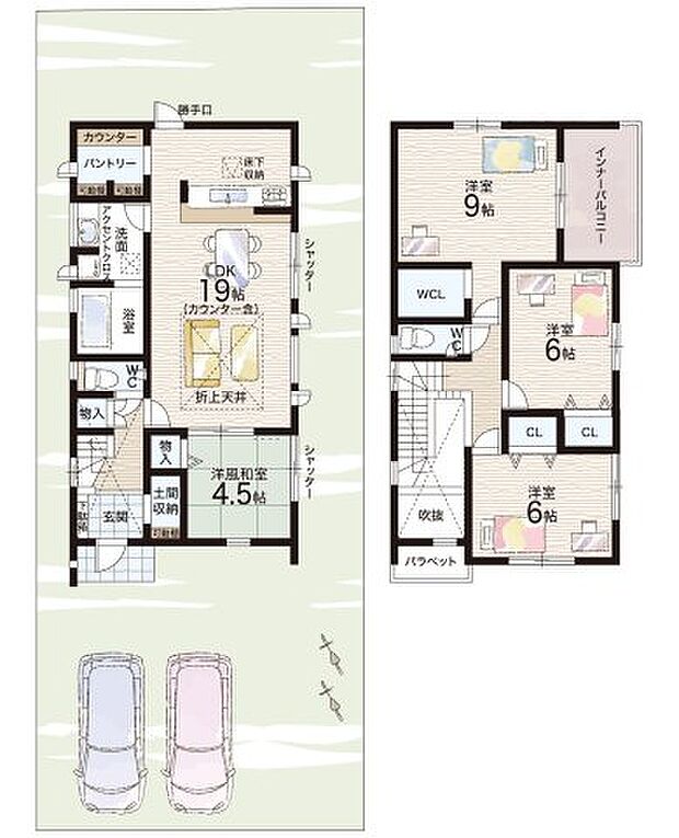 【4LDK】○忍海小学校・・・徒歩19分 ○新庄中学校・・・徒歩9分
