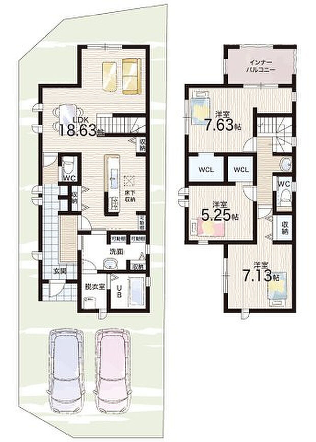 【3LDK】○志賀小学校・・・徒歩11分 ○皇子山中学校・・・徒歩15分