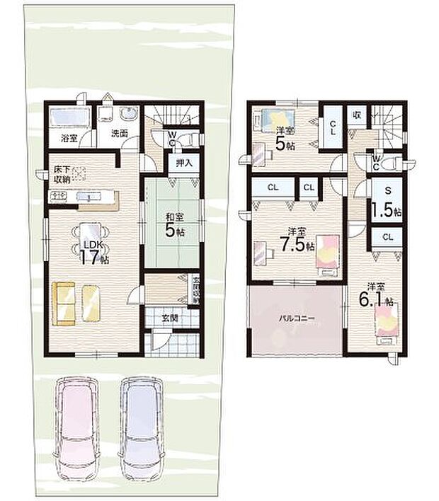 【4LDK+S(納戸)】○豊郷小学校・・・徒歩3分 ○豊日中学校・・・徒歩16分