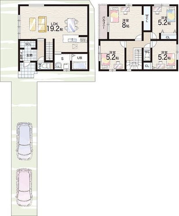 【4LDK】○堅下小学校・・・徒歩7分 ○堅下北中学校・・・徒歩14分