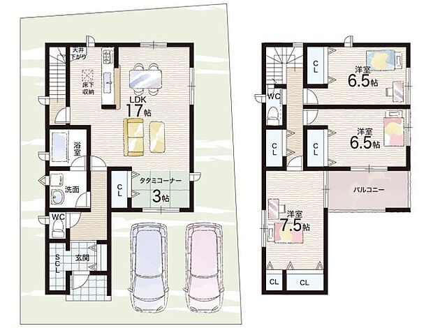 【3LDK】○片桐西小学校・・・徒歩12分 ○片桐中学校・・・徒歩15分