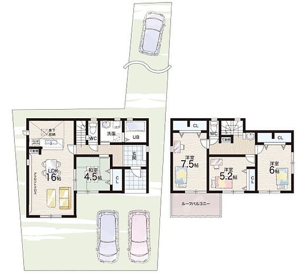 【4LDK】○河西小学校・・・徒歩3分 ○守山北中学校・・・徒歩18分
