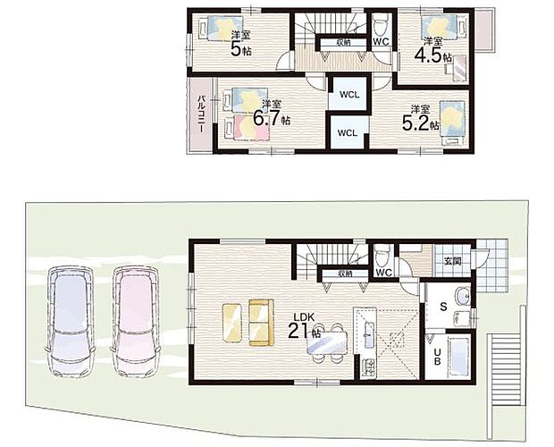 【4LDK】○あやめ池小学校・・・徒歩3分 ○富雄南中学校・・・徒歩20分