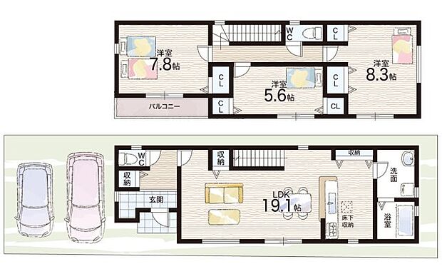 【3LDK】○千成小学校・・・徒歩5分 ○第七中学校・・・徒歩17分