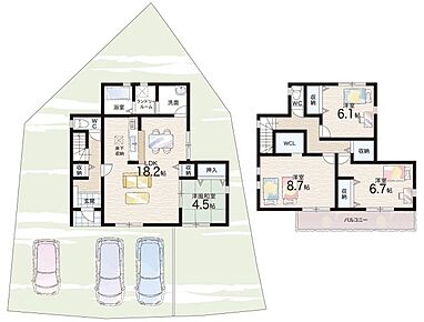 ○さだ西小学校・・・徒歩8分 ○さだ中学校・・・徒歩7分 