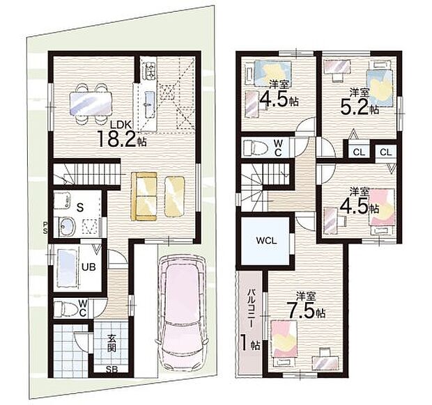 【4LDK】○武庫南小学校・・・徒歩7分 ○武庫中学校・・・徒歩23分