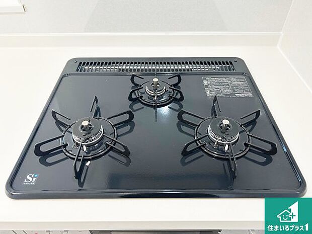 【コンロ】ダブル高火力Siセンサー付きコンロ!3口あるので、まとめて料理をする時も大活躍!