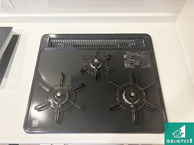 【コンロ】ダブル高火力Siセンサー付きコンロ!3口あるので、まとめて料理をする時も大活躍!