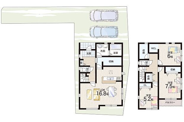 【3LDK+S(納戸)】○久世小学校・・・徒歩16分 ○平井中学校・・・徒歩9分