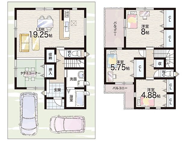 【3LDK】○南山小学校・・・徒歩１５分 ○男山第二中学校・・・徒歩１８分