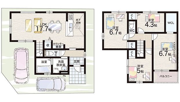 【4LDK】○高石小学校・・・徒歩9分 ○高石中学校・・・徒歩19分