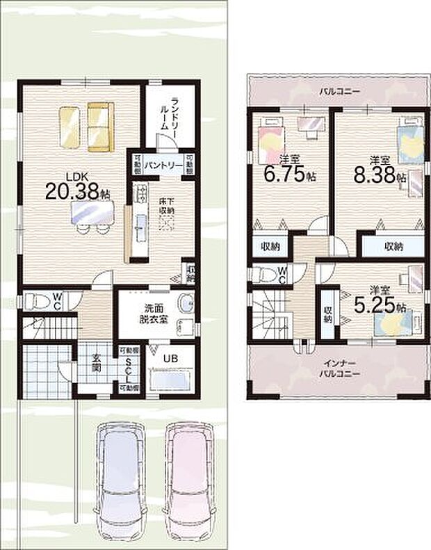 【5LDK】○河合第二小学校・・・徒歩15分 ○河合第二中学校・・・徒歩14分