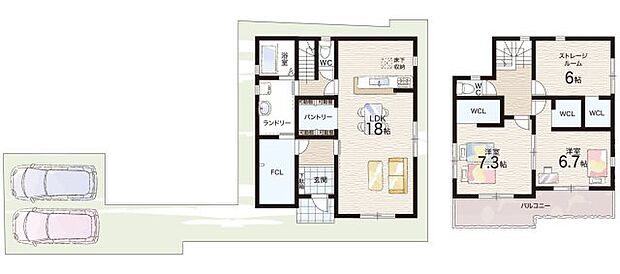 【2LDK+S(納戸)】○柳本小学校・・・徒歩3分 ○南中学校・・・徒歩28分