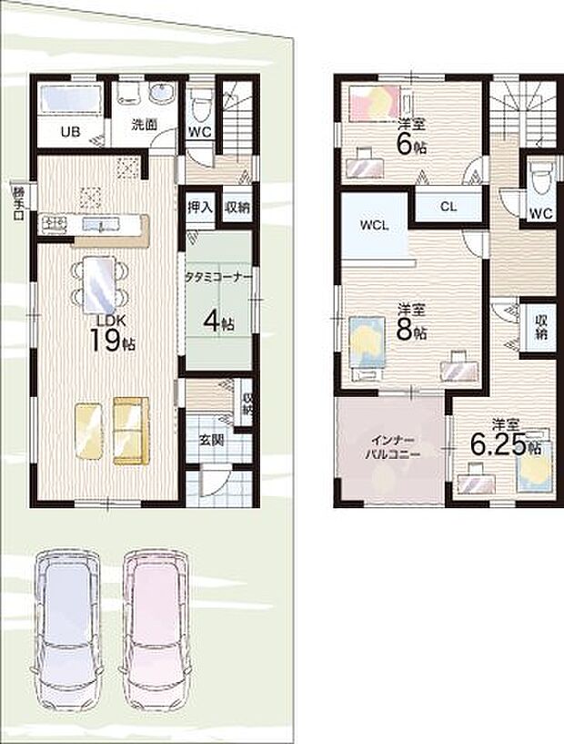 【3LDK】○八幡小学校・・・徒歩17分 ○八幡中学校・・・徒歩11分