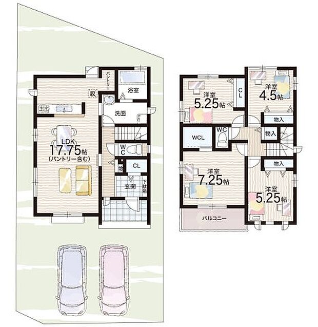 【4LDK+S(納戸)】○済美南小学校・・・徒歩8分 ○春日中学校・・・徒歩17分