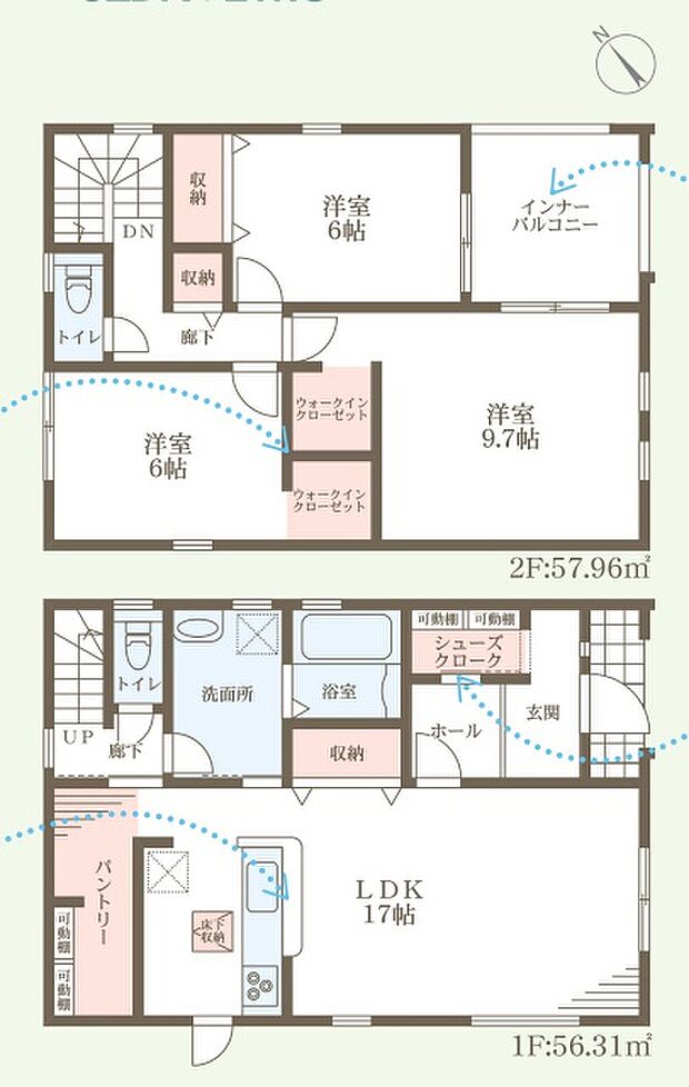 【3LDK】○金城小学校・・・徒歩22分 ○中央中学校・・・徒歩10分