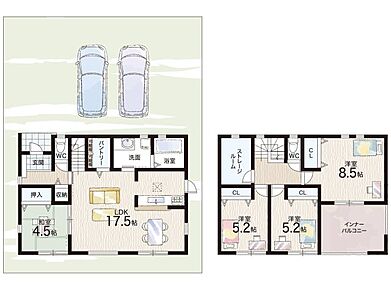 ○川西小学校・・・徒歩13分 ○式下中学校・・・徒歩25分 