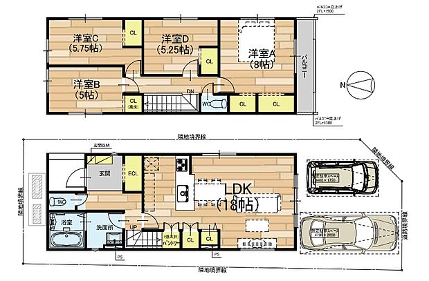 【4LDK】○亀岡小学校・・・徒歩7分 ○亀岡中学校・・・徒歩7分