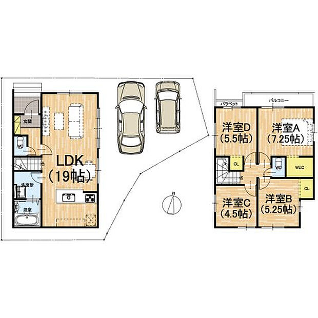 【4LDK】○昆陽里小学校・・・徒歩6分 ○松崎中学校・・・徒歩6分