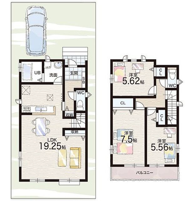 【3LDK】○福井小学校・・・徒歩13分 ○北中学校・・・徒歩21分