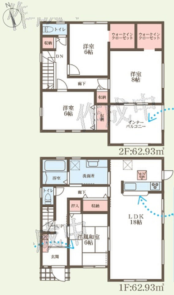 【4LDK】○甲南中部小学校・・・徒歩15分 ○甲南中学校・・・徒歩10分