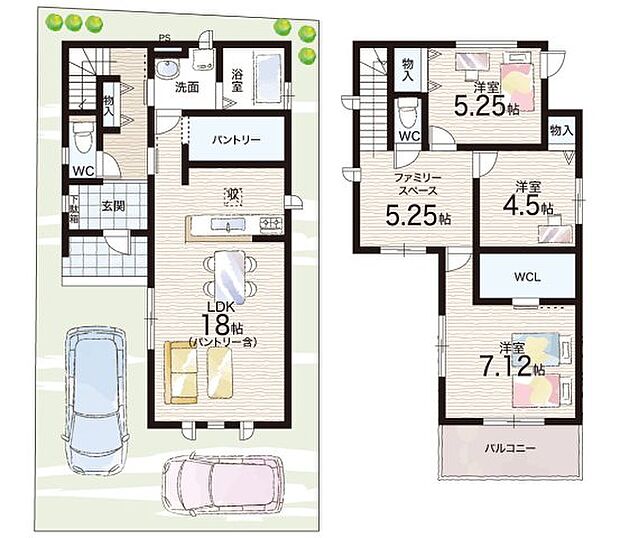【3LDK】○南大冠小学校・・・徒歩5分 ○冠中学校・・・徒歩12分