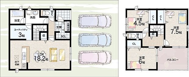 【4LDK】○平群小学校・・・徒歩8分 ○平群中学校・・・徒歩15分