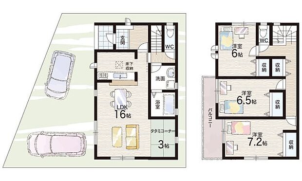 【3LDK+S(納戸)】○埴生南小学校・・・徒歩9分 ○河原城中学校・・・徒歩9分