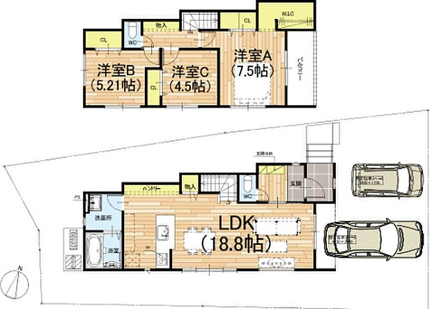 【3LDK】○北白川小学校・・・徒歩10分 ○近衛中学校・・・徒歩32分