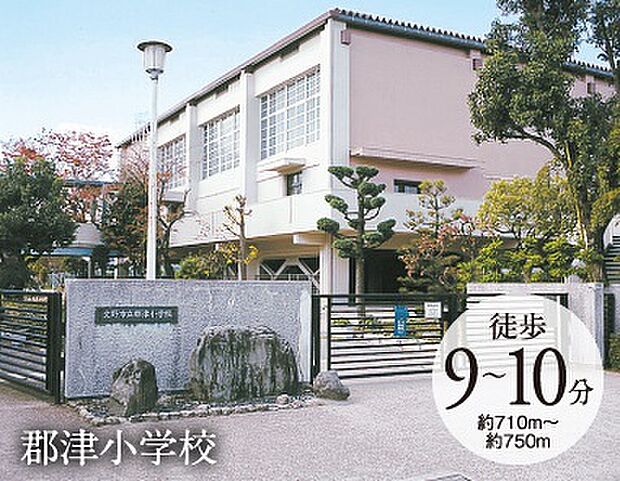 郡津小学校(約710m)