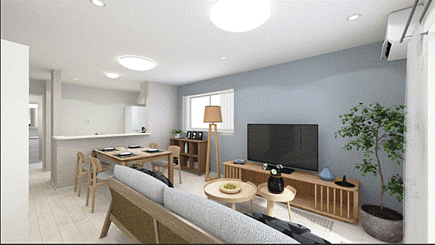 【リビングダイニング】採光良好なリビングは、ご家族が集まる憩いの場。居心地が良くご家族の会話も楽しめます