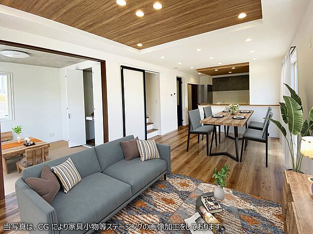 【【7号地：リビング】】（家具等はCGによるイメージ画像）